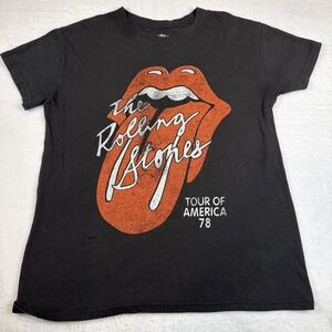 The Rolling Stones Tour Of America 78 Graphic T-shirt Women Small Black Concert